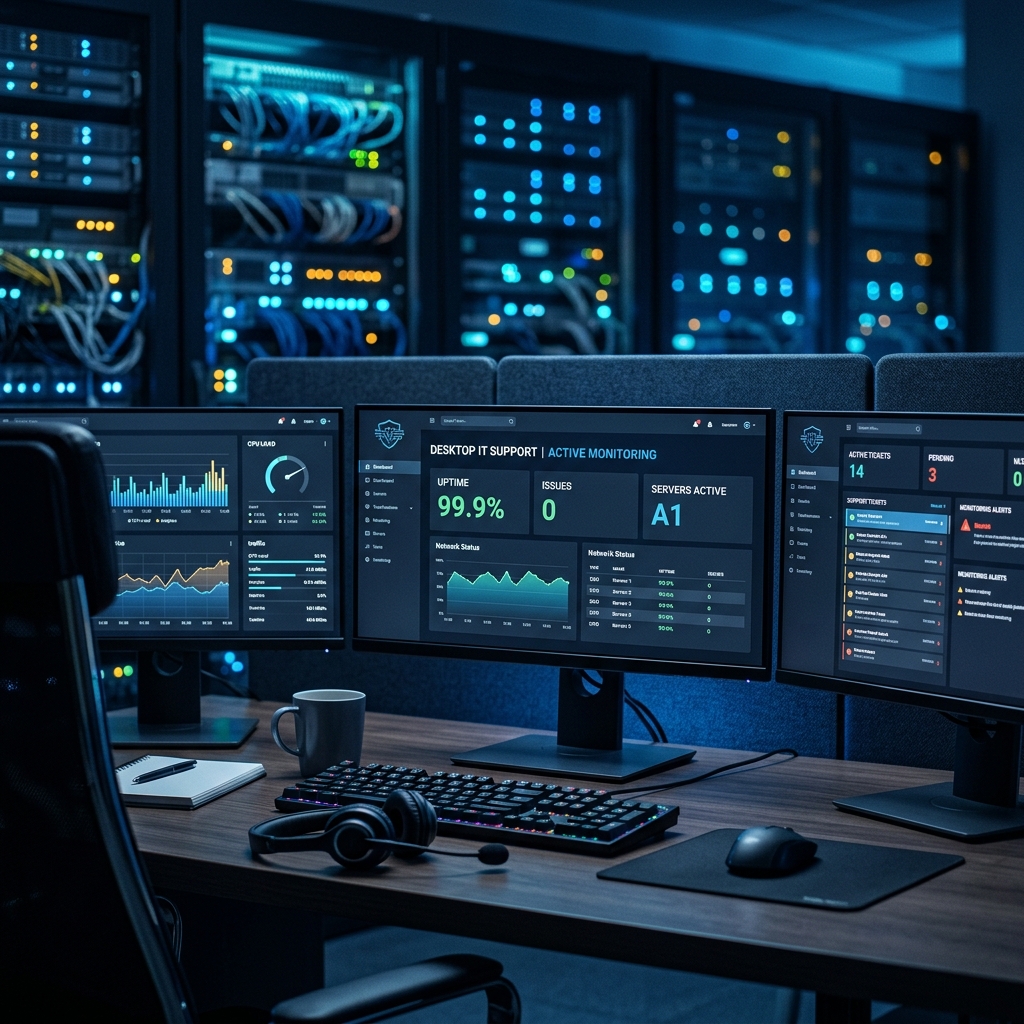 Professional desktop support workspace